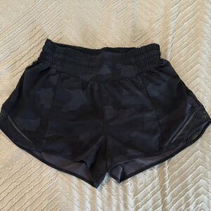 Lululemon Black Camo Hotty Hot Shorts